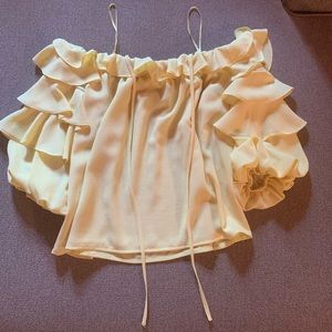1. State Tiered Sleeve Off the Shoulder Yellow gorgeous top worn once like new